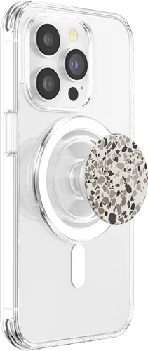 Miniatura 3 de Terrazo Estético Abstracto Tonos Tierra Neutros Beige PopSockets MagSafe PopGrip para iPhone