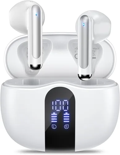 Auriculares inalámbricos, auriculares Bluetooth 5.4 estéreo de alta fidelidad con 4 micrófonos HD, auriculares Bluetooth de 50 horas con pantalla