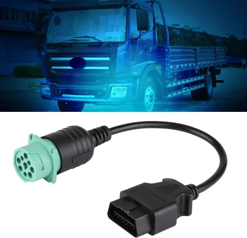 Miniatura 6 de OBD2 Adaptador de cable de diagnóstico de camión de 9 pines a 16 pines OBD-ii macho a hembra, herramienta de escaneo de diagnóstico para motor