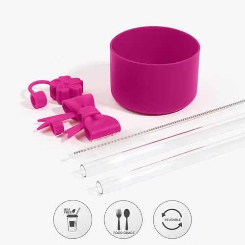Miniatura 4 de Stanley Cup - Juego de 6 accesorios para vasos de 30/40 onzas, 2 fundas para popotes, 2 popotes de repuesto, 1 cepillo limpiador para pajillas, 1