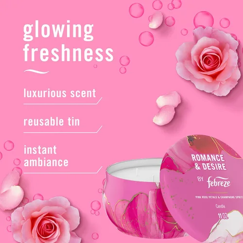 Miniatura 2 de Febreze Vela perfumada, aroma Romance & Desire, vela de 4 mechas de 11 onzas, paquete individual