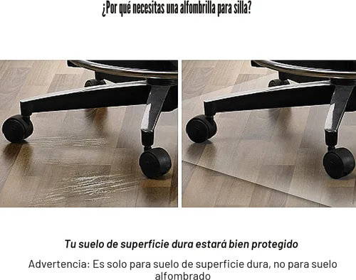 Miniatura 3 de Azadx - Alfombrilla pequeña de plástico transparente para silla de oficina o computadora, protectora de suelos de madera dura, fácil deslizamiento
