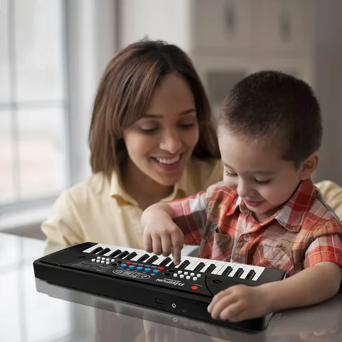 Miniatura 6 de Teclado de piano para niños, piano electrónico portátil de 37 teclas para niños con micrófono, teclado de música, juguetes de piano para niños
