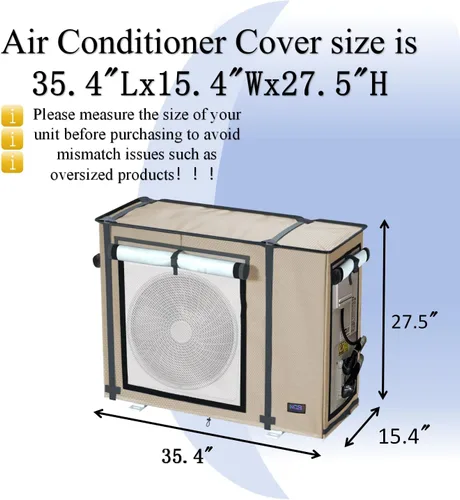Miniatura 2 de NGB Cubierta para Mini Split de Aire Acondicionado para Unidad Exterior, 35.4"L x 15.4"W x 27.5"H para Aire Acondicionado sin Conductos, Operación
