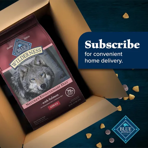 Miniatura 11 de Blue Buffalo Wilderness - Alimento seco natural con alto contenido proteínico y cereales saludables para perros adultos, salmón, bolsa de 4.5 libras