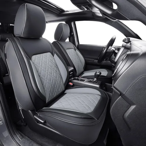 Miniatura 14 de LUCKYMAN CLUB Fundas de asiento delanteras F150 J03-Q3 con piel sintética impermeable, para Ford F150 2015-2025 y F250 F350 F450 2017-2025