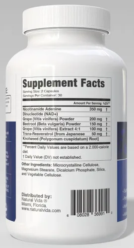 Miniatura 2 de Suplemento NAD + Resveratrol - Además de reforzar la salud celular, la resistencia y el envejecimiento saludable fabricado en Estados Unidos