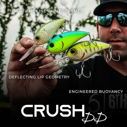 Miniatura 8 de 6th Sense Crush Deep Diving Crankbait - Señuelo de pesca de alta calidad en aguas profundas con detalles 3D, ganchos de níquel negro afilados