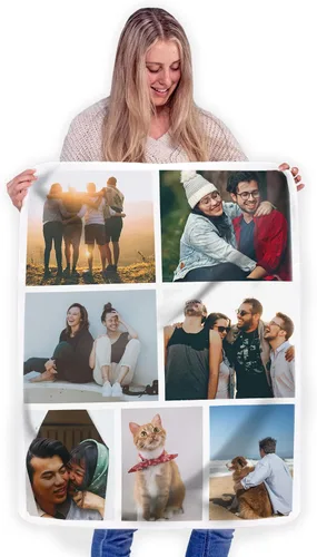 Miniatura 19 de FrameStory Manta personalizada con fotos y texto, totalmente personalizable con tus fotos y mensajes, manta de forro polar suave y suave, 30 x 40