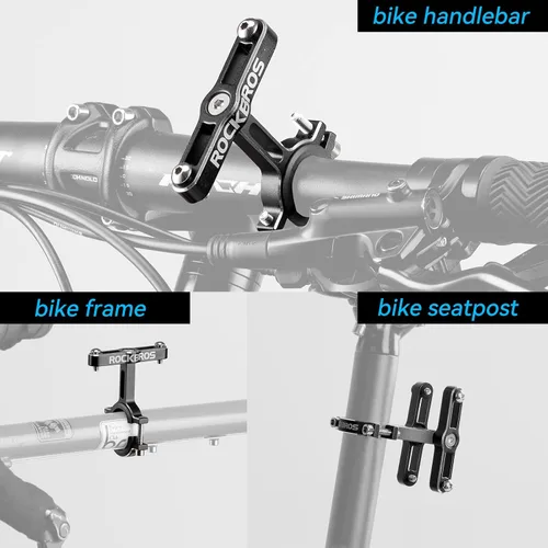 Miniatura 5 de ROCKBROS Adaptador de jaula de botella de bicicleta, manillar de bicicleta, soporte de botella de agua, soporte de botella de aluminio ajustable