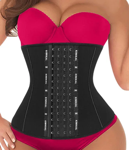 KIMIKAL Corsé de cintura para mujer, faja moldeadora de cintura, fajas colombianas, reductor de cintura, control de barriga, huesos de acero, tops