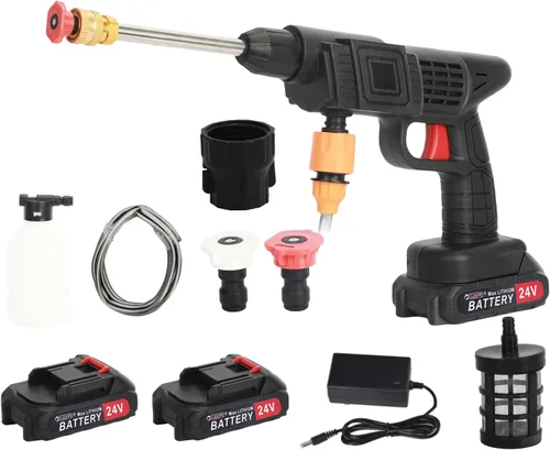 Miniatura 6 de Lavadora a presión inalámbrica, limpiador de energía portátil, pistola de lavado de coche de alta presión de mano, 2 baterías y cargador incluidos