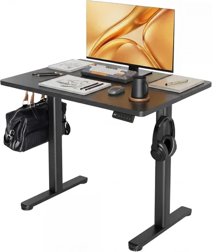 Miniatura 21 de Claiks Escritorio Eléctrico de Pie, Escritorio Ajustable de Altura para Pararse, Escritorio de Oficina en Casa de 48x24 Pulgadas con Tablero
