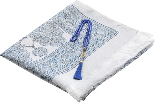 Miniatura 4 de Alfombra de oración musulmana y cuentas con bolsa portátil, regalos musulmanes para mujeres y hombres, Janamaz, Sajadah, juego de regalos del islam