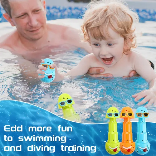 Miniatura 4 de Juego de 3 juguetes de buceo en la piscina para niños, divertidos huevos de payaso para buceo, juguetes de piscina para niños, perfectos para niños