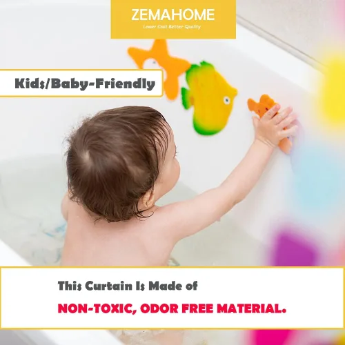 Miniatura 7 de ZEMAHOME Paquete de 4 cortinas de ducha de plástico PEVA de alta calidad, peso ligero, 72 x 72 pulgadas, forro transparente para cortina de baño