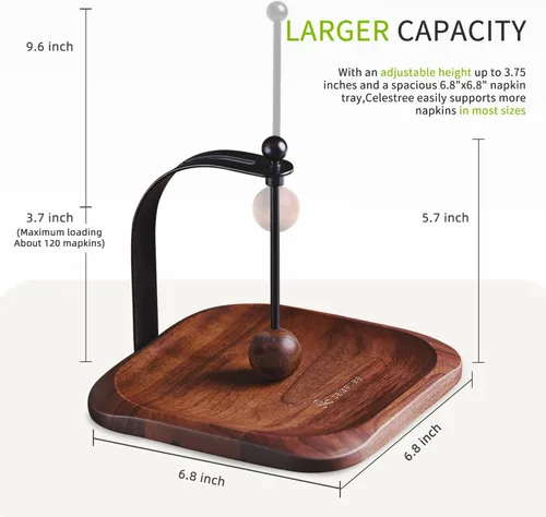 Miniatura 2 de Servilletero para mesa, servilletero decorativo de cóctel con brazo pesado, moderno servilletero cuadrado para servilletas de papel, bandeja