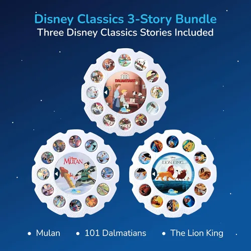 Miniatura 8 de Moonlite carretes de cuentos Storytime, set de 3 historias, El Rey León, 101 Dálmatas, Mulan, historias digitales, regalos de aprendizaje temprano