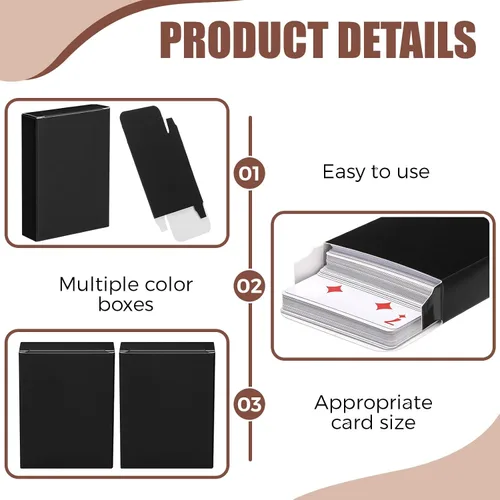 Miniatura 3 de Jexine Caja de cartas de 50 piezas, cajas de baraja vacías para jugar, tarjetero para organizar a granel, caja de juego de mesa de almacenamiento