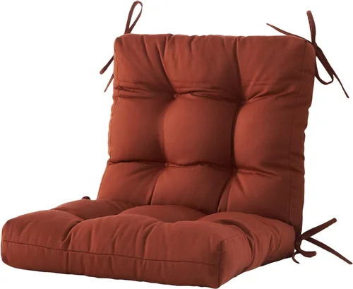 Miniatura 19 de BLISSWALK Cojines para sillas de exteriores, cojín grueso de mimbre con respaldo bajo y lazos para muebles de patio, 40 pulgadas de largo x 20 Beige