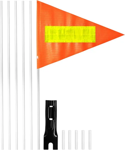 Miniatura 8 de Anley Bandera de seguridad para bicicleta de 6 pies con poste de fibra de vidrio y soporte de montaje, longitud ajustable, alta visibilidad