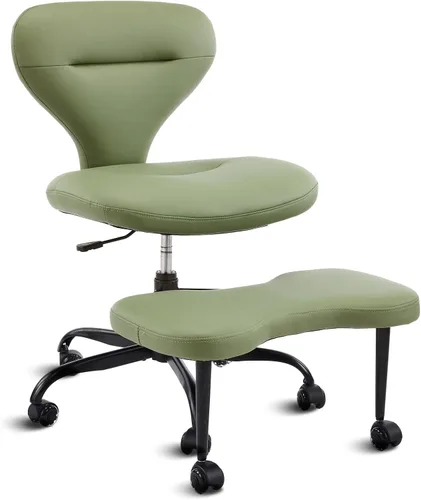 Miniatura 9 de YFO Silla ergonómica de oficina con patas cruzadas y silla de meditación para TDAH con ruedas silenciosas para silla de escritorio de oficina