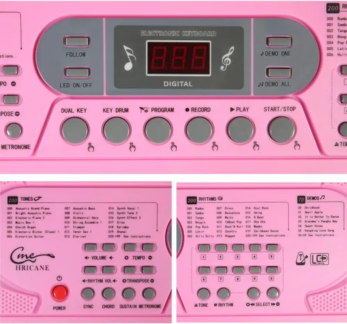 Miniatura 4 de Teclado de Piano con Teclas Iluminadas para Principiantes Adultos Adolescentes Niños, Teclado Electrónico de Música de 61 Teclas con Modos de Llaves