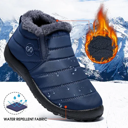 Miniatura 3 de Botas de nieve para mujer con forro de piel abrigadas impermeables cómodas con forro de piel para mujer para exteriores