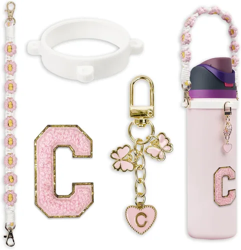 Miniatura 67 de Lindo juego de dijes de letras compatible con botella de agua Owala de 24 oz, 32 oz, 40 oz, Owala Kids, vaso térmico de café Owala, Owala FreeSip