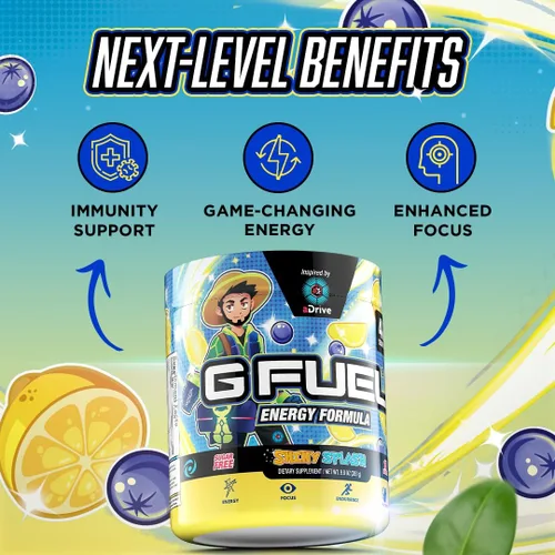 Miniatura 3 de G Fuel aDrive - Polvo de bebida energética, mezcla de cafeína preentrenamiento para juegos, sin azúcar, aminoácidos para el enfoque, vitaminas +