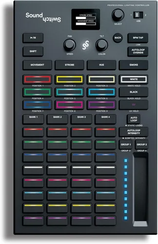 SoundSwitch Control One - Controlador profesional de iluminación DMX para DJ con 3 meses de acceso al software SoundSwitch y soporte para luces DMX