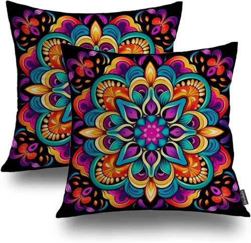 Miniatura 14 de Shrahala Funda de almohada decorativa de castillo oscuro de Halloween, casa con murciélagos de bruja, esqueleto, funda de almohada cuadrada mezclada