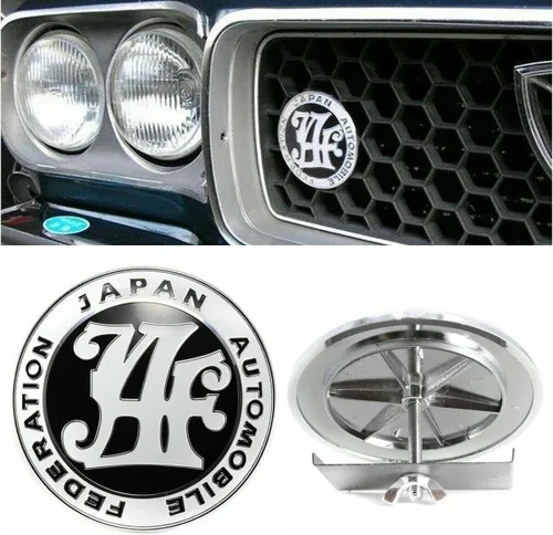 Miniatura 2 de Emblema negro JDM JAF de la Federación Japonesa de Automóviles para rejilla delantera de Toyota