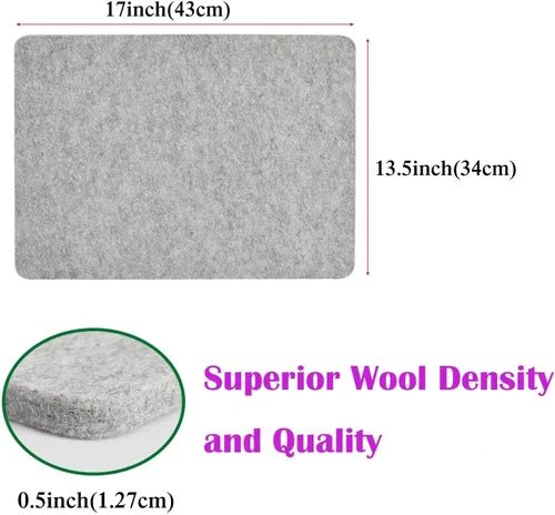 Miniatura 7 de Rdutuok Tapete de Prensado de Lana de 17"x13.5" 100% Lana Afieltrada de Nueva Zelanda Tapete de Planchado para Acolchadores, Costura, Suministros