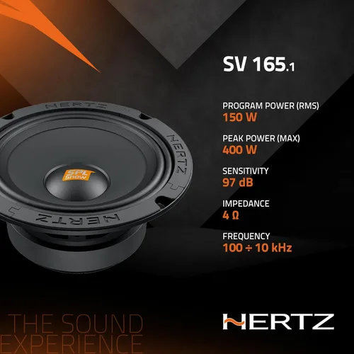 Miniatura 5 de HERTZ SPL Show Series SV-1651 6.5" 4-Ohm SPL Controladores de altavoz de rango medio (par)