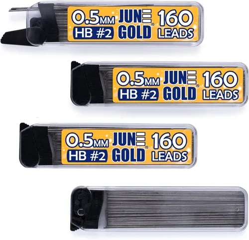 Miniatura 8 de June Gold 820 unidades, 0.3 mm 2B repuestos de plomo, 205 piezas por dispensador, grosor extra fino, plomo resistente a la rotura/grafito