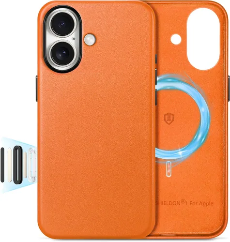 Miniatura 41 de SHIELDON Funda de cuero genuino para iPhone 17 Pro Max de 6.9 pulgadas 2025, [botón de la cámara actualizado], compatible con Magsafe, carga Azul