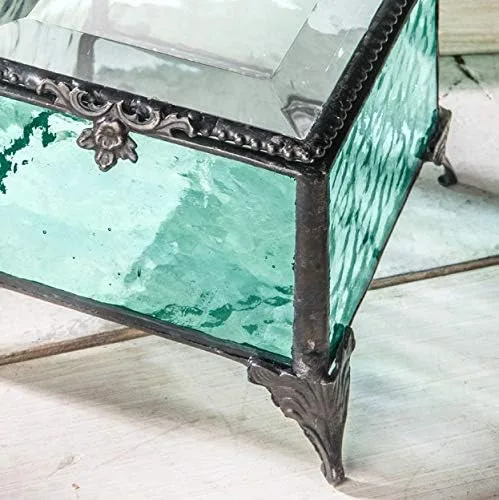 Miniatura 5 de Caja de cristal decorativa para joyería, anillo de exhibición, pulsera, aretes, organizador de almacenamiento, regalo de recuerdo para mamá, hija