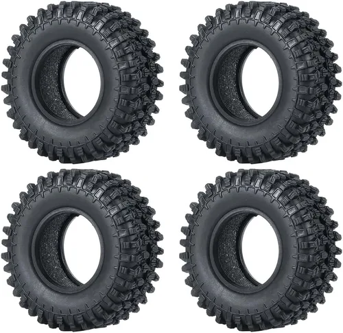 Miniatura 2 de 4 neumáticos para orugas de 1.0 pulgadas, neumáticos de goma para 1/24 axial SCX24 90081 AXI00001 AXI0002 AXI0005 AXI0006 RC Crawler Car (1.969 in)