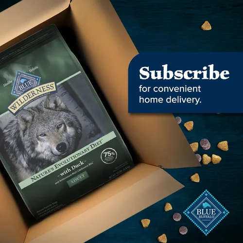 Miniatura 10 de Blue Buffalo Wilderness - Alimento seco natural con alto contenido proteínico y cereales saludables para perros adultos, pato, bolsa de 4.5 libras