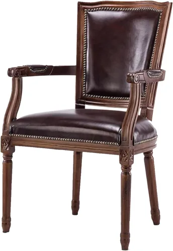 Juego de 4 sillas de comedor de madera, silla de comedor rústica, sillas de comedor tapizadas con reposabrazos opcionales, silla de cocina para sala