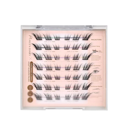 Miniatura 16 de MLEN DIARY 132 racimos de pestañas de ojo de zorro, pestañas de ojo de gato, extensiones de pestañas individuales con pestañas inferiores, rizo 4D