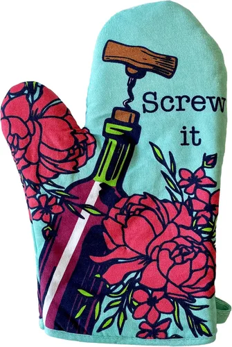 Screw It - Guante para horno, divertido vino para amantes del vino, regalo para mamá, guante de cocina, divertido gráfico, utensilios de cocina