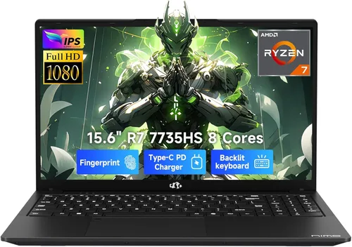 Miniatura 11 de NIMO - Laptop para juegos FHD IPS de 15.6 pulgadas, computadora AMD Ryzen 7 (hasta 4.75 GHz, Beat i7-12650H) con 16 GB DDR5 RAM 512 GB SSD Radeon
