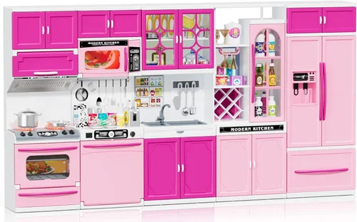 Wee Wonders - Juego de cocina para niños de 5 en 1 con luces y sonidos realistas, juguetes de mini cocina para niñas, juguete de casa de cocina para