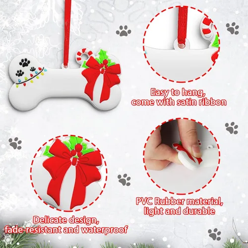 Miniatura 3 de Adorno de Navidad de Hueso de Perro 2025 Personalizado Decoración Colgante para Cachorros Perros Personalizada Manuscrita Primer Regalo Colgante