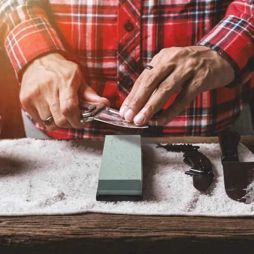 Miniatura 7 de KEENBEST Actual Grit - Juego de piedra de afilar de material de primera calidad, 2 lados, 400 1000, afilador de cuchillos de cocina, piedras húmedas
