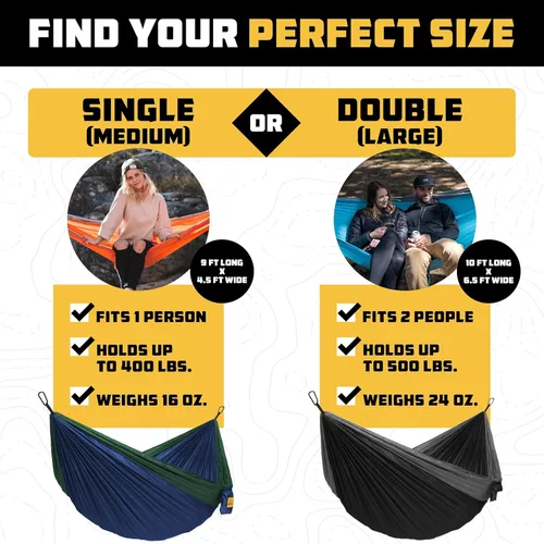 Miniatura 2 de Wise Owl Outfitters Hamaca de camping – Hamaca portátil de 500 libras con correas de árbol – viajes, mochileros, senderismo, equipo de campamento al