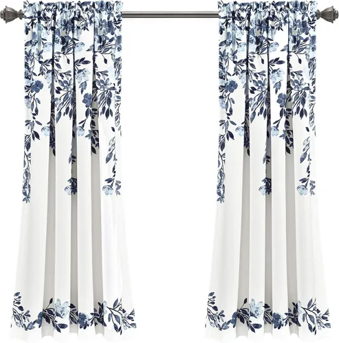 Miniatura 7 de Lush Decor Tanisha - Cortinas para oscurecer la habitación, diseño floral de vid impreso, juego de paneles de ventana (par), 52 pulgadas de ancho x