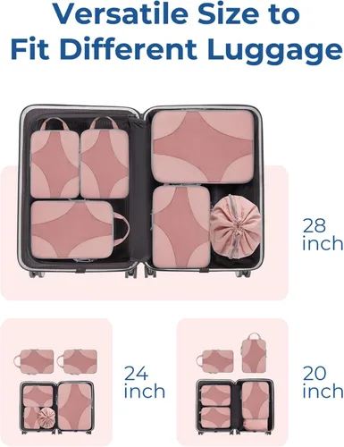 Miniatura 3 de BAGSMART Cubos de embalaje de compresión para viajes, organizador de equipaje comprimible para cruceros, artículos esenciales de viaje ligeros